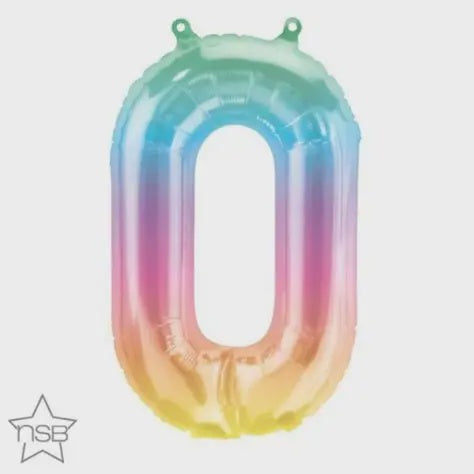 Foil Number Balloon 16"(40cm) Air Filled Only Jelli Ombre 0