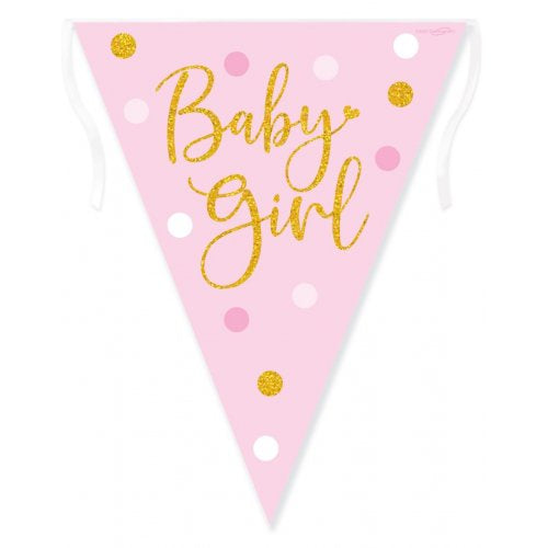 Sparkling Baby Girl Dots Holographic Bunting Pack 1