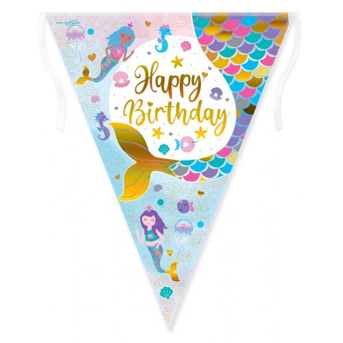 Shimmering Mermaid Birthday Iridescent Bunting Pack 1