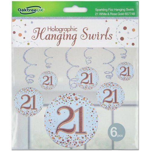 Hanging Swirl Sparkling Fizz #21 Rose Gold Pack 6