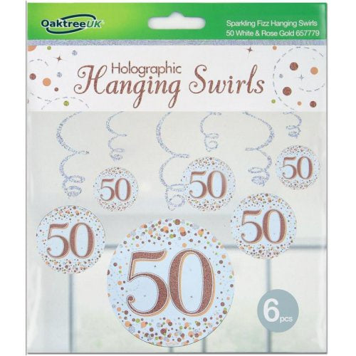 Hanging Swirl Sparkling Fizz #50 Rose Gold Pack 6