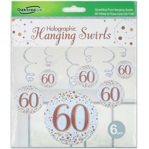Hanging Swirl Sparkling Fizz #60 Rose Gold Pack 6