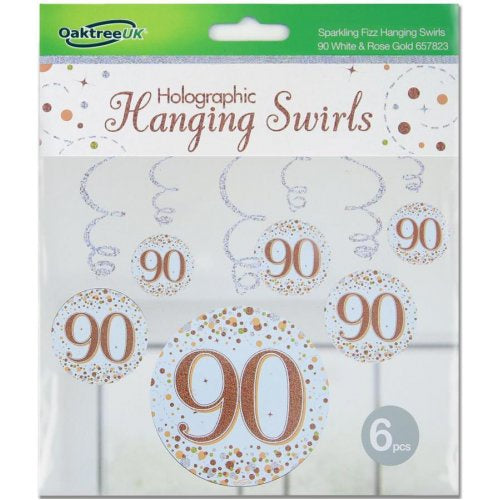 Hanging Swirl Sparkling Fizz #90 Rose Gold Pack 6