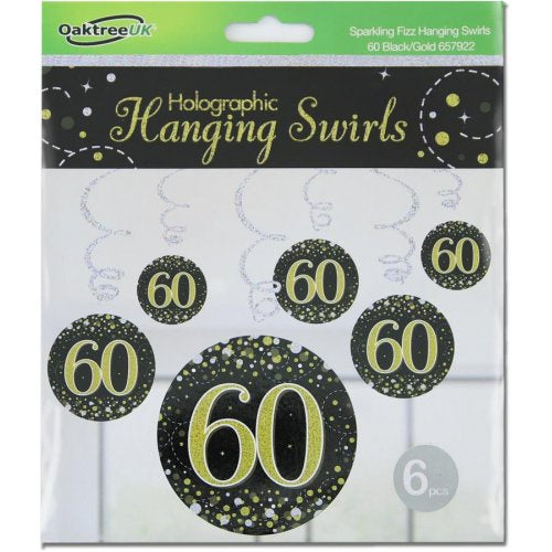 Hanging Swirl Sparkling Fizz #60 Black/Gold