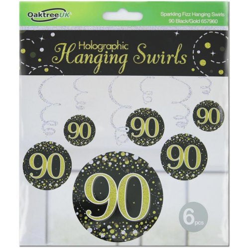 Hanging Swirl Sparkling Fizz #90 Black/Gold