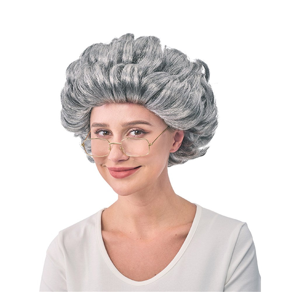 Grey Grandma Fancy Dress Wig