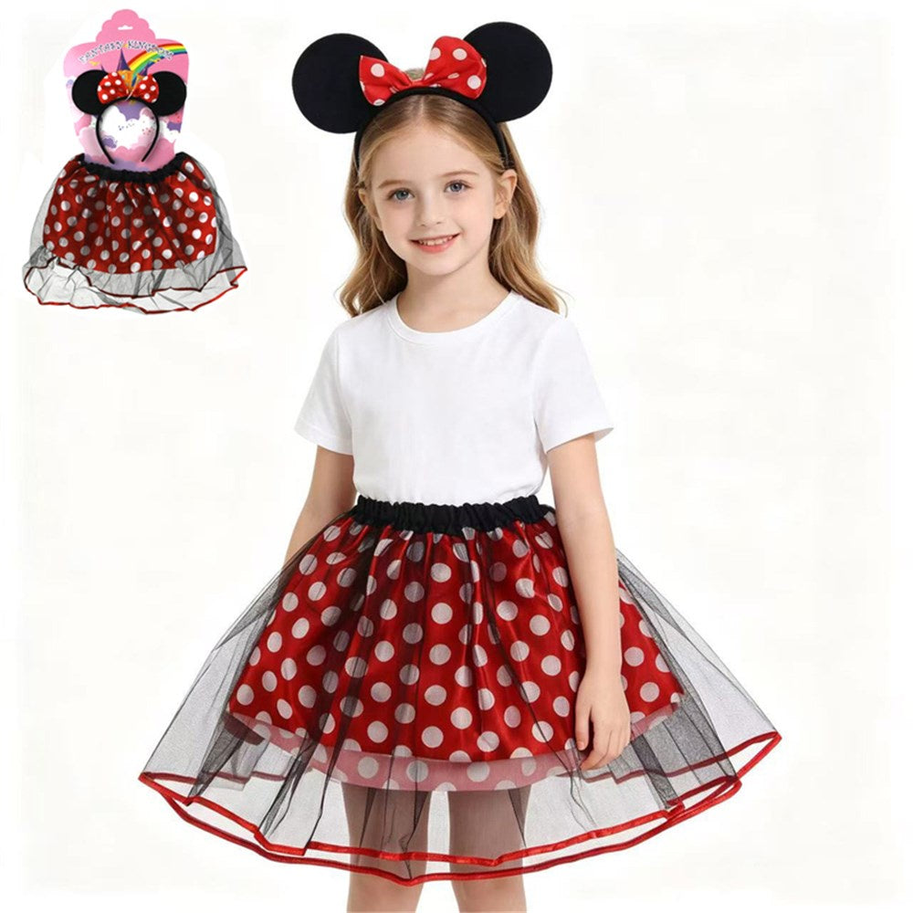 2PC Minnie Dress Up Headband & Tutu Red Polka Dot