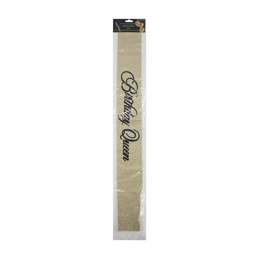 Birthday Queen Sash Gold – Party Accessory for Women & Adults