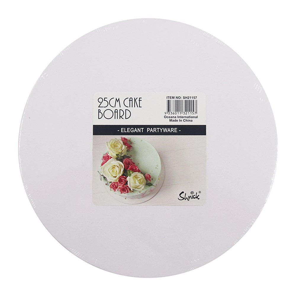 25cm Heavy Duty 6mm Thick White Cake Board