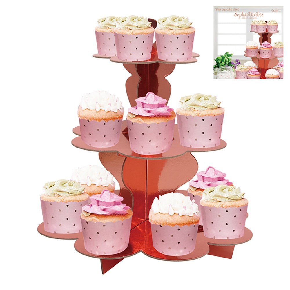 Rose Gold 3 Tier Cupcake Stand
