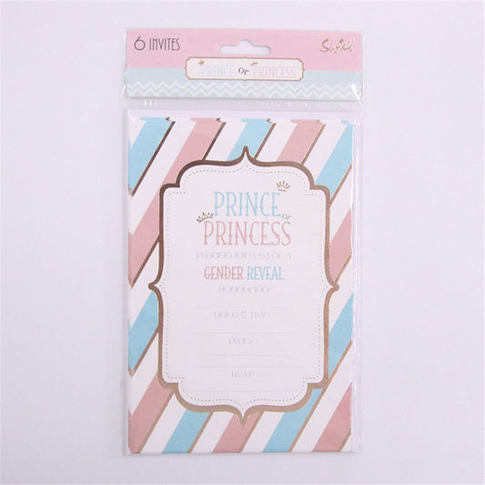 Gender Reveal Invitation Pack Of 6