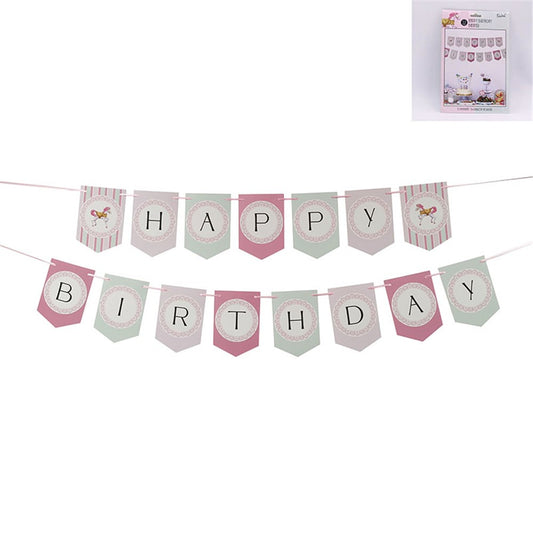 Happy Birthday Bunting – Carousel Horse Party Garland 3.5m