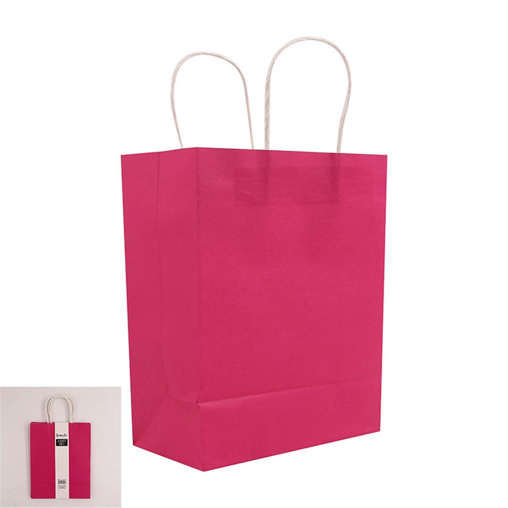 4PK MEDIUM MAGENTA KRAFT BAG-21x27x11cm