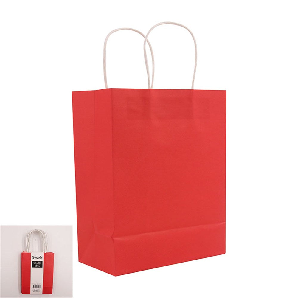 5PK SMALL RED KRAFT BAG-12x16.5x6cm