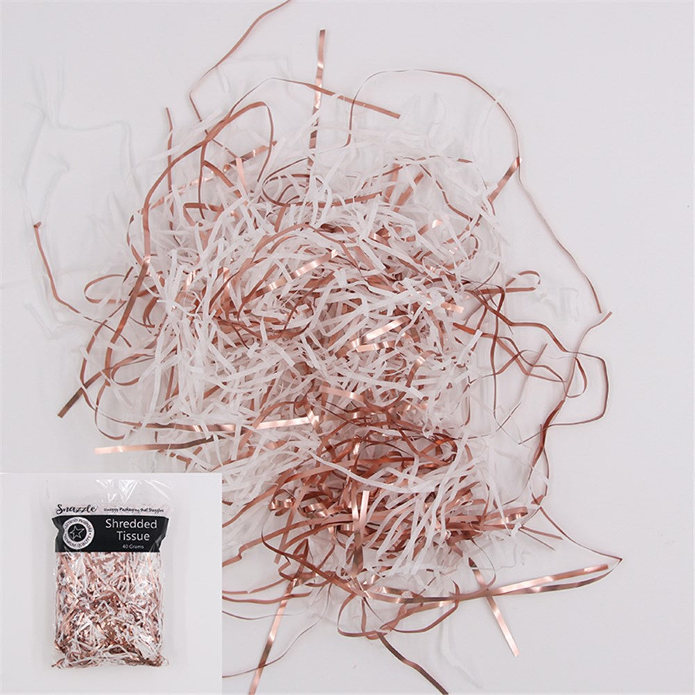 40G WHITE/ROSE GOLD SHREDDED PAPER