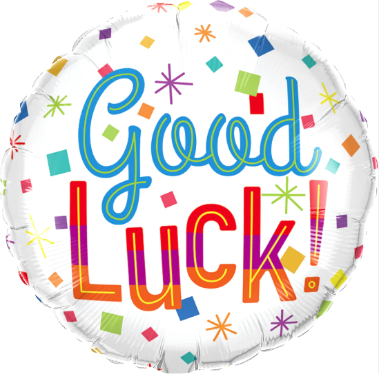 18" Round Foil Print Good Luck Colorful Confetti
