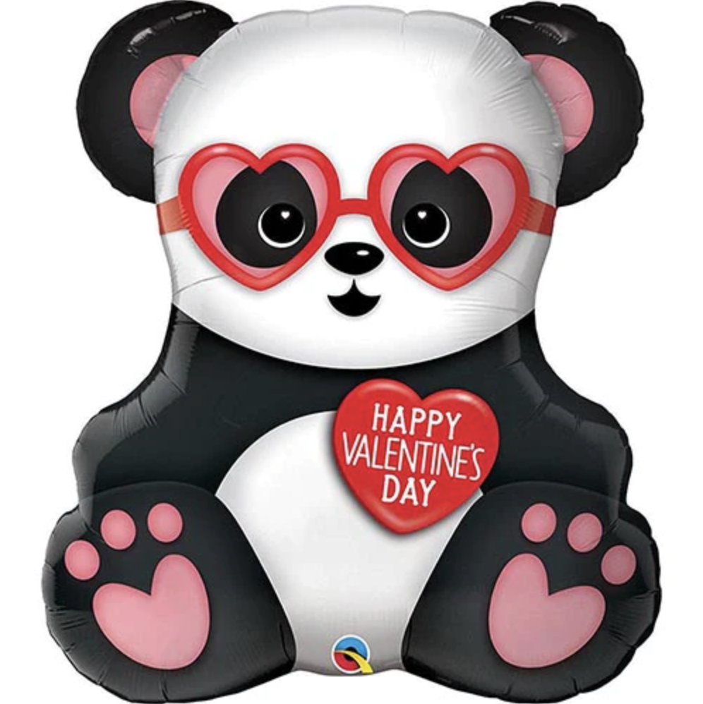 Large Foil Supershape Balloon 32" Valentine's Panda Bear