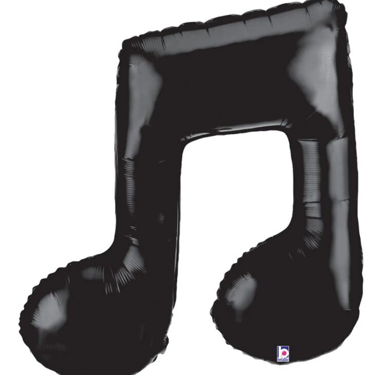 Betallic Foil Shape 91cm (36") Music Note Double - Black