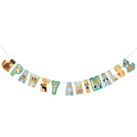 "Pawty Animals" Foil Stamped Letter Banner 2.74m (9')