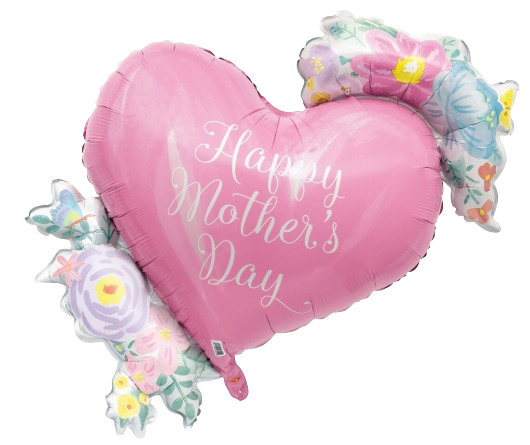 Foil Balloon 89cm Heart Flower Shaped Jumbo Mother's Day