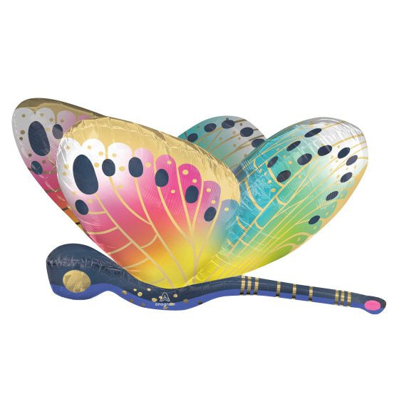 Vibrant Flutters Dragon Satin Supershape Foil Balloon