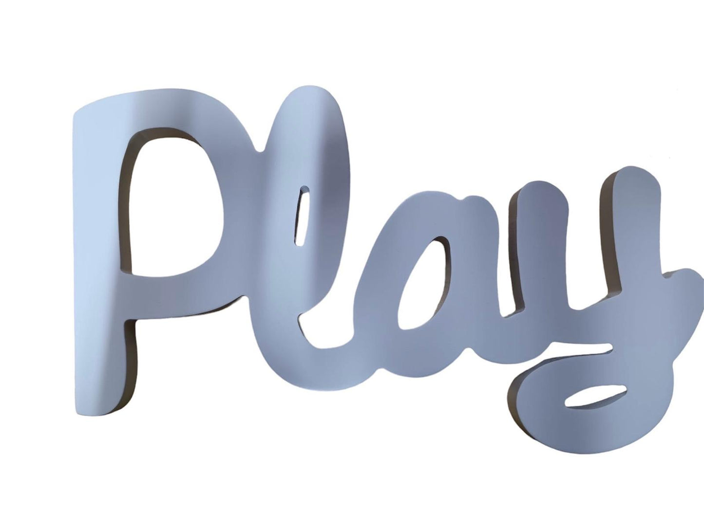 WOODEN WORD 'PLAY' (WHITE)