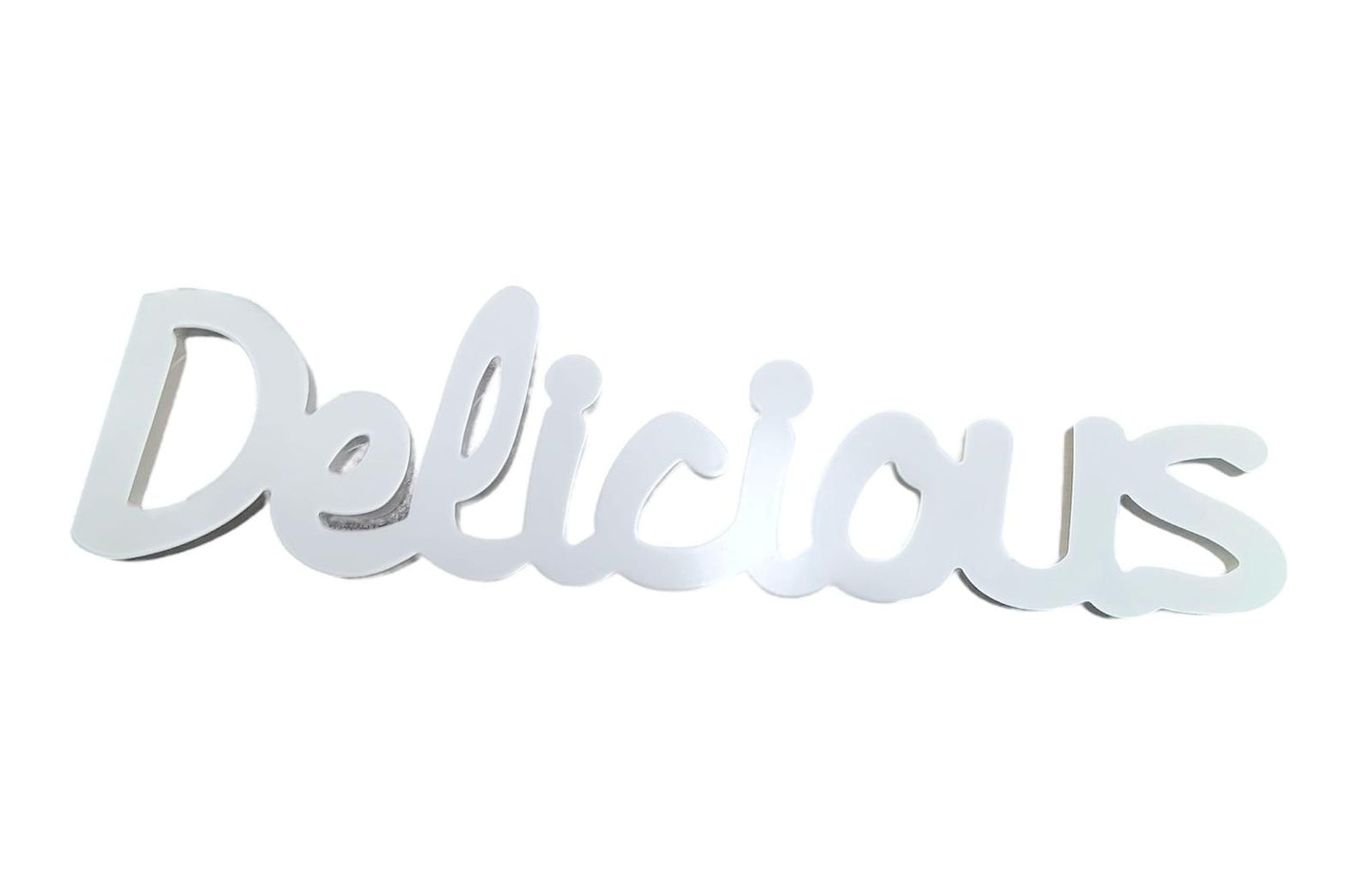 WOODEN WORD 'DELICIOUS' (WHITE) - SPLOSH
