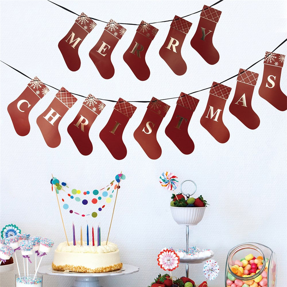 20X30CM CHRISTMAS BANNER - STOCKING