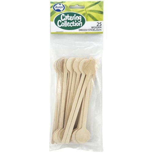 Eco Friendly Wooden Swizzle Stick 15cm Pack Of 25