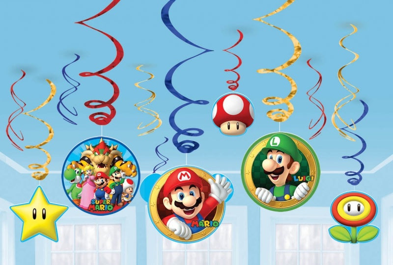 Super Mario Hanging Swirls Decorations
