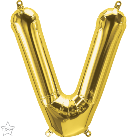 Foil Balloon 16" Letter Gold #V