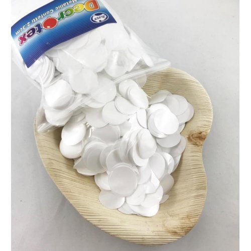 METALLIC CONFETTI 2.3CM WHITE 250G