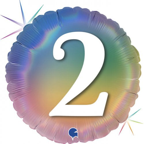 #2 Pastel Rainbow 18" (45cm) Round Foil Balloon