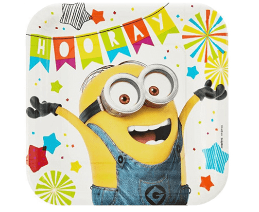 Minions Despicable Me 3 Square Plate 9"(23cm) Pack Of 8
