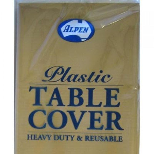 Round Plastic Tablecover Gold