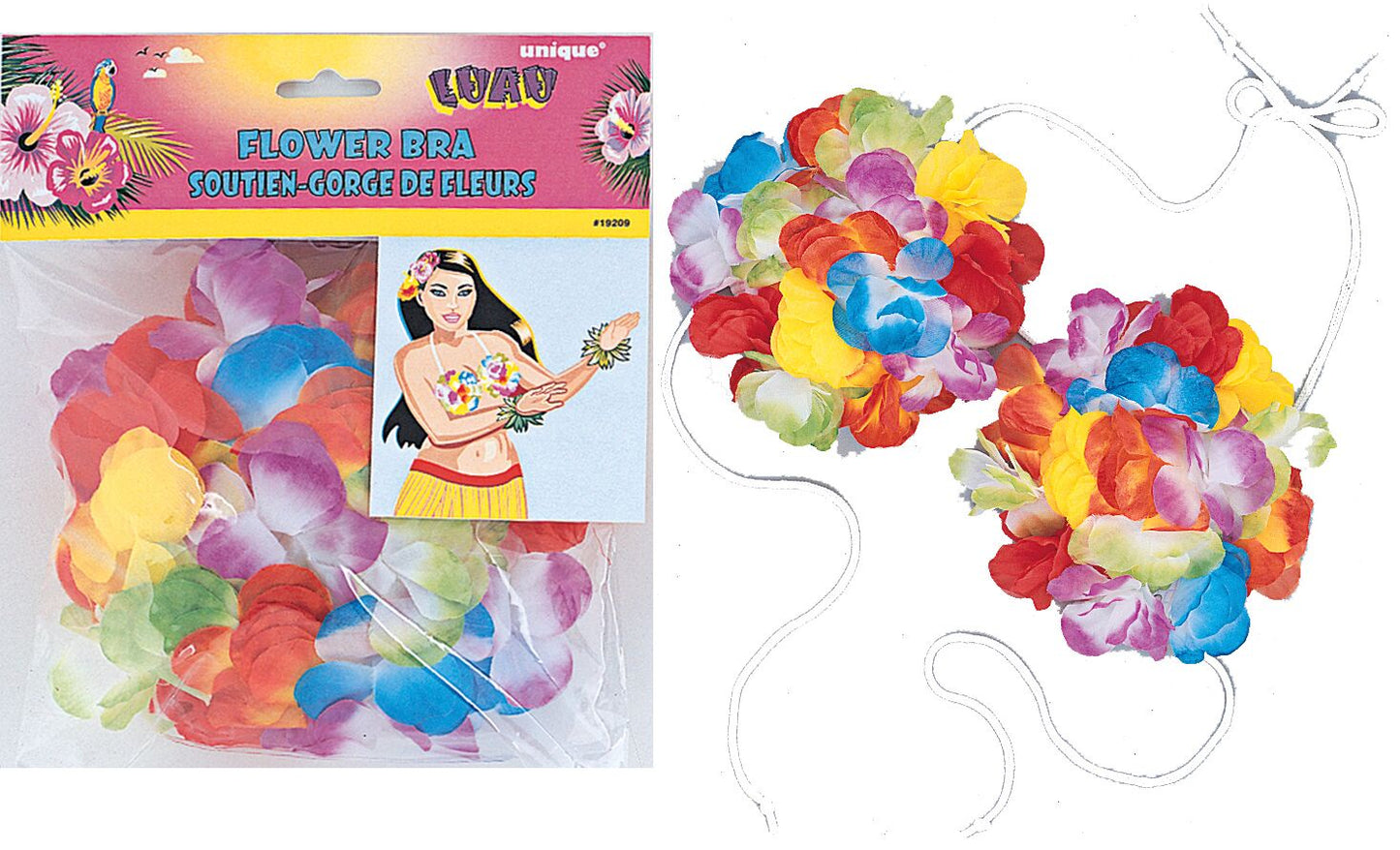 Luau Rainbow Flower Bra