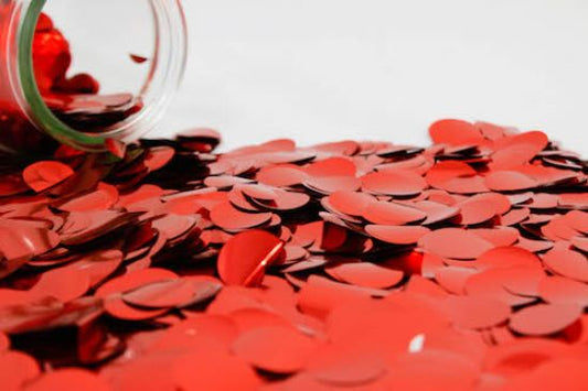 Metallic Confetti 2cm Red 250g