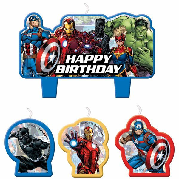 Marvel Powers Unite BIRTHDAY Candle PACK OF 4