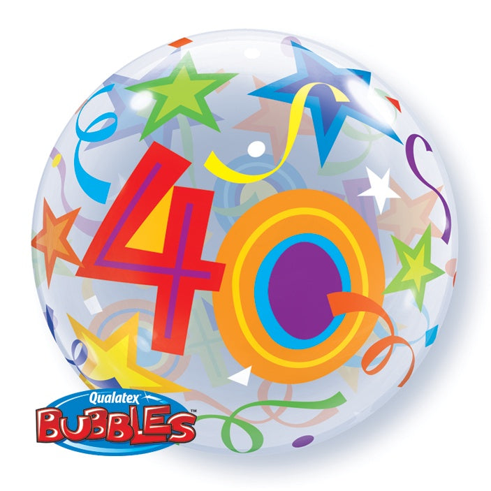 40th BUBBLE BALLOON 22" Brilliant Star
