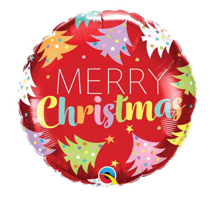 CHRISTMAS TREES RED FOIL BALLOON 18"(45CM)