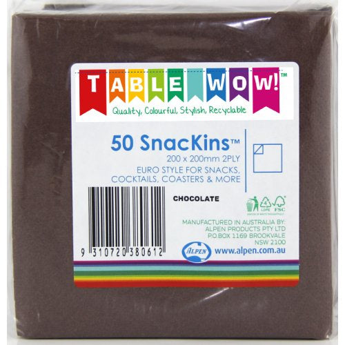 Cocktail Napkins Chocolate Brown Pack Of 50