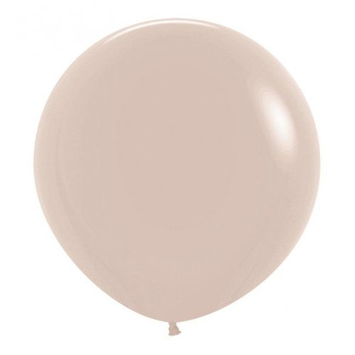 60CM WHITE SAND ROUND BALLOON PACK OF 3