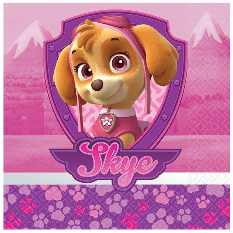 PAW PATROL GIRLS BEVERAGE NAPKINS PACK OF 16