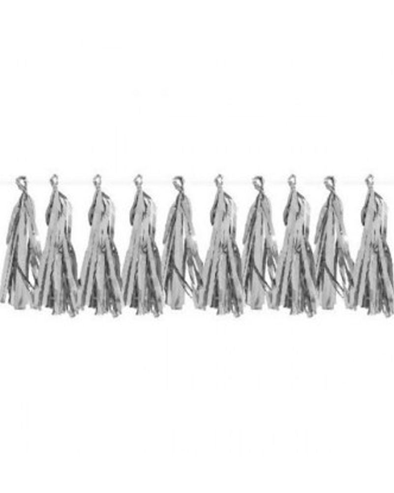 Tassel Metallic Foil Silver Pack Of 30 2m