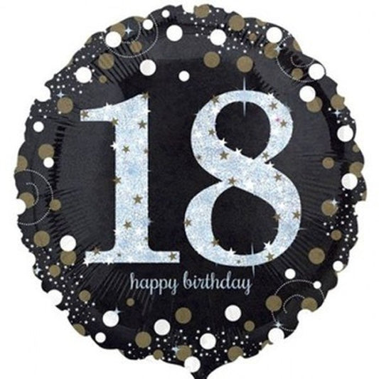 Holographic Sparkling Age 18 Birthday 18"(45cm) Foil Balloon