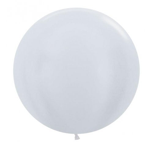 60cm(2ft) Satin White Round Balloon