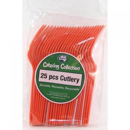 Plastic Forks Orange Pack of 20