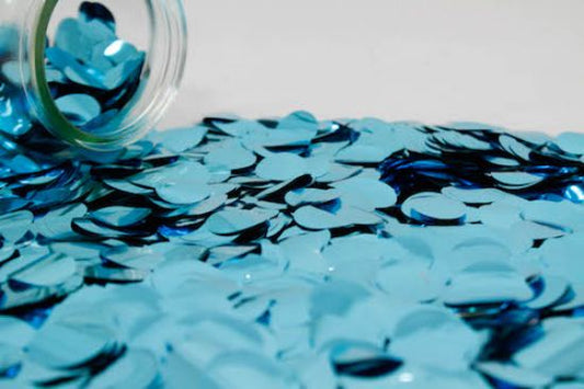 Metallic Confetti 2cm Light Blue 250g