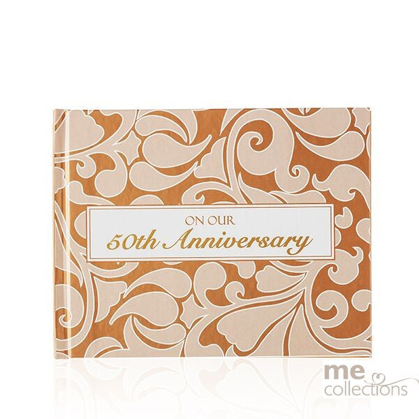 50th Anniversary Guest Book Gold