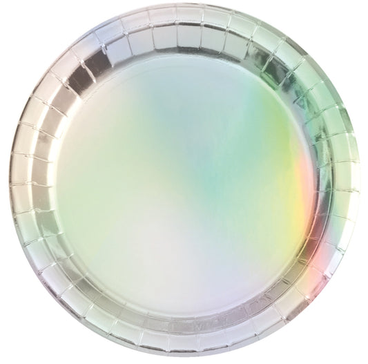 IRIDESCENT FOIL PLATES 7" PACK OF 8
